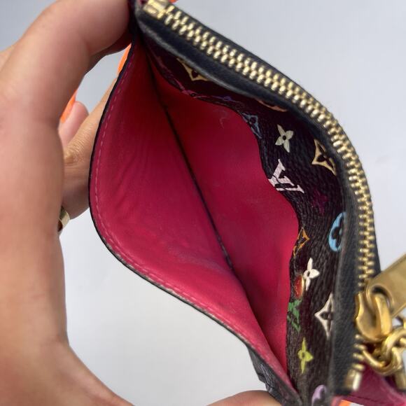 LOUIS VUITTON Monogram Multicolor Black Pochette Cles Coin Case Key Pouch - Picture 9 of 14